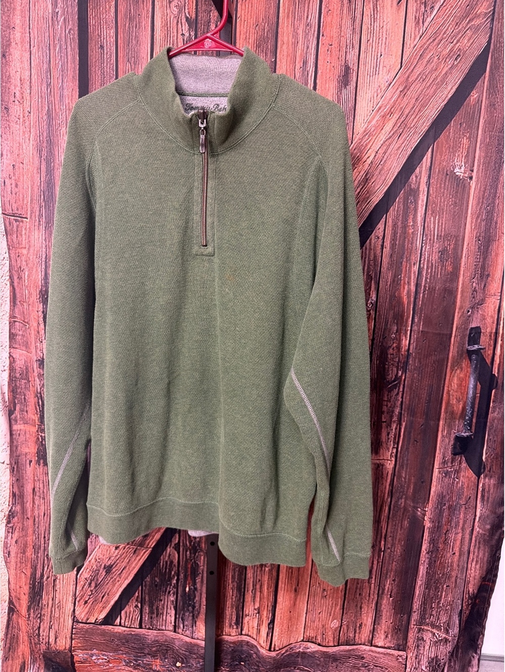 Tommy Bahama Olive Green Quarter Zip Pullover Sweater Size L